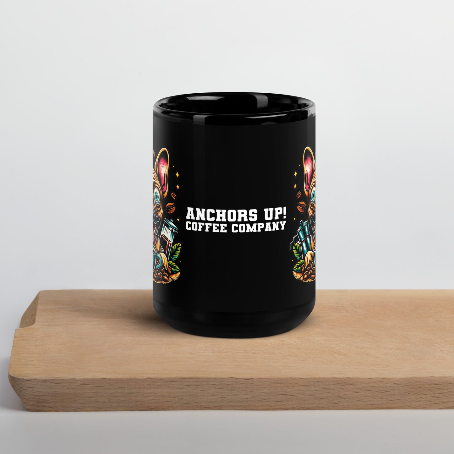 15oz Black Rigatoni Mug