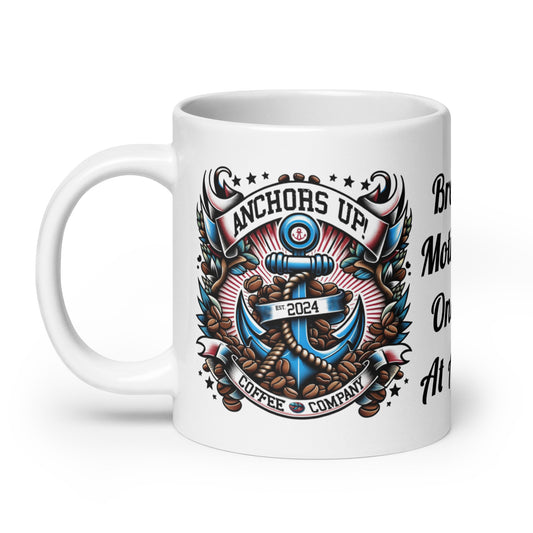 Anchors Up! Classic Logo White Glossy Coffee Mug