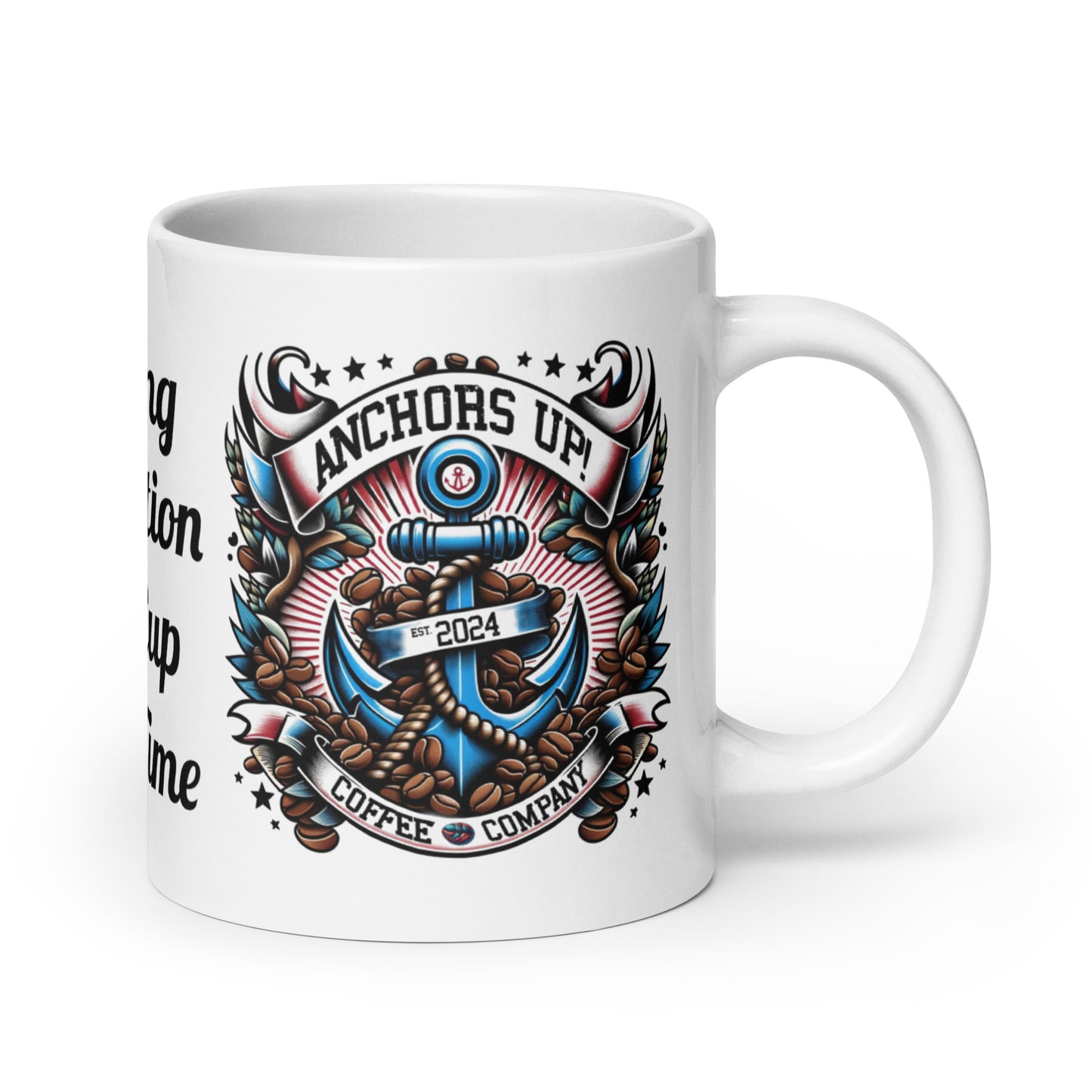 Anchors Up! Classic Logo White Glossy Coffee Mug